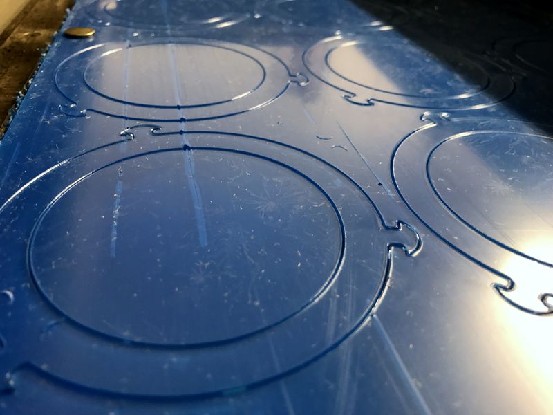Nested circles routed from acrylic sheet