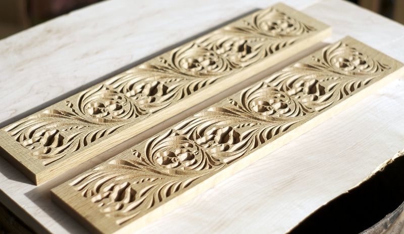 Carved decorative trim panels