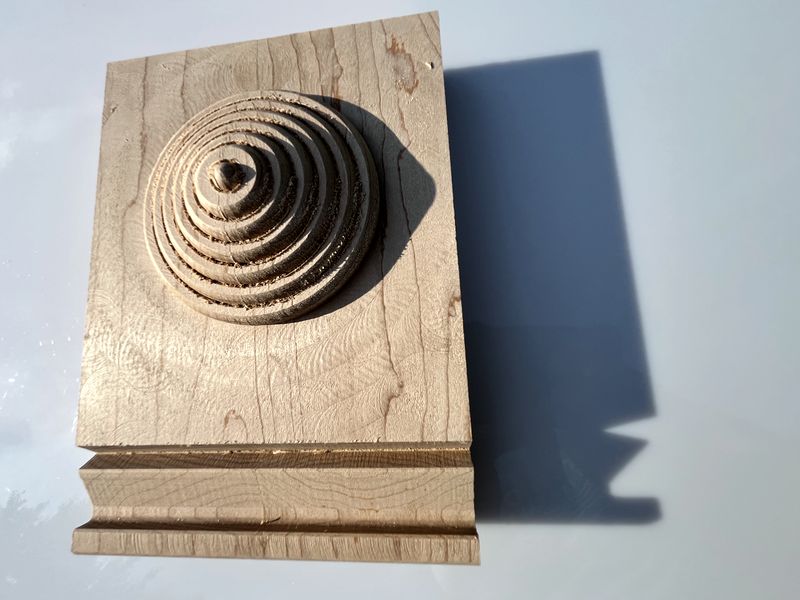 Plinth block profile in raking sunlight