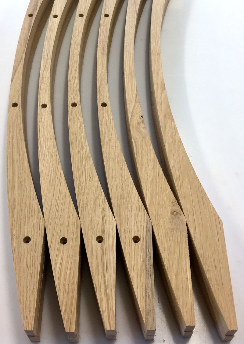 Set of curved arc parts on white