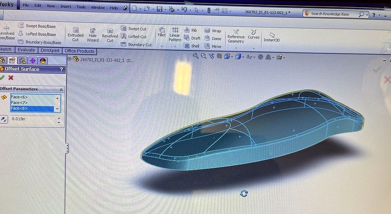 SolidWorks model of a bow grip